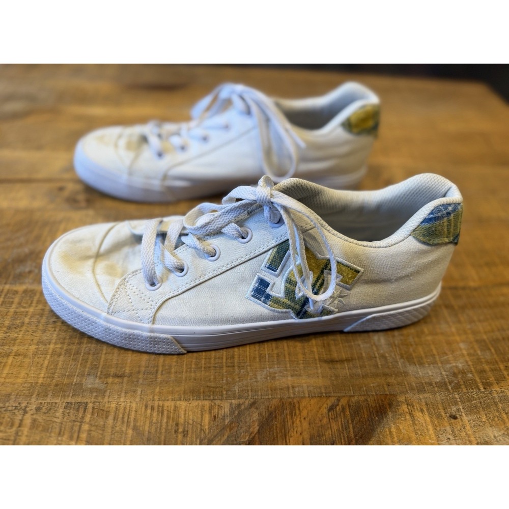DC Chelsea Skate Sneakers White & Gold Lace Up Sneakers Women's Size 11